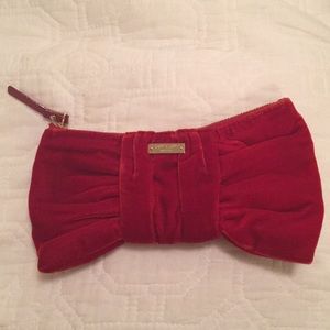 Kate Spade Small Bow Velvet Clutch - Like New!